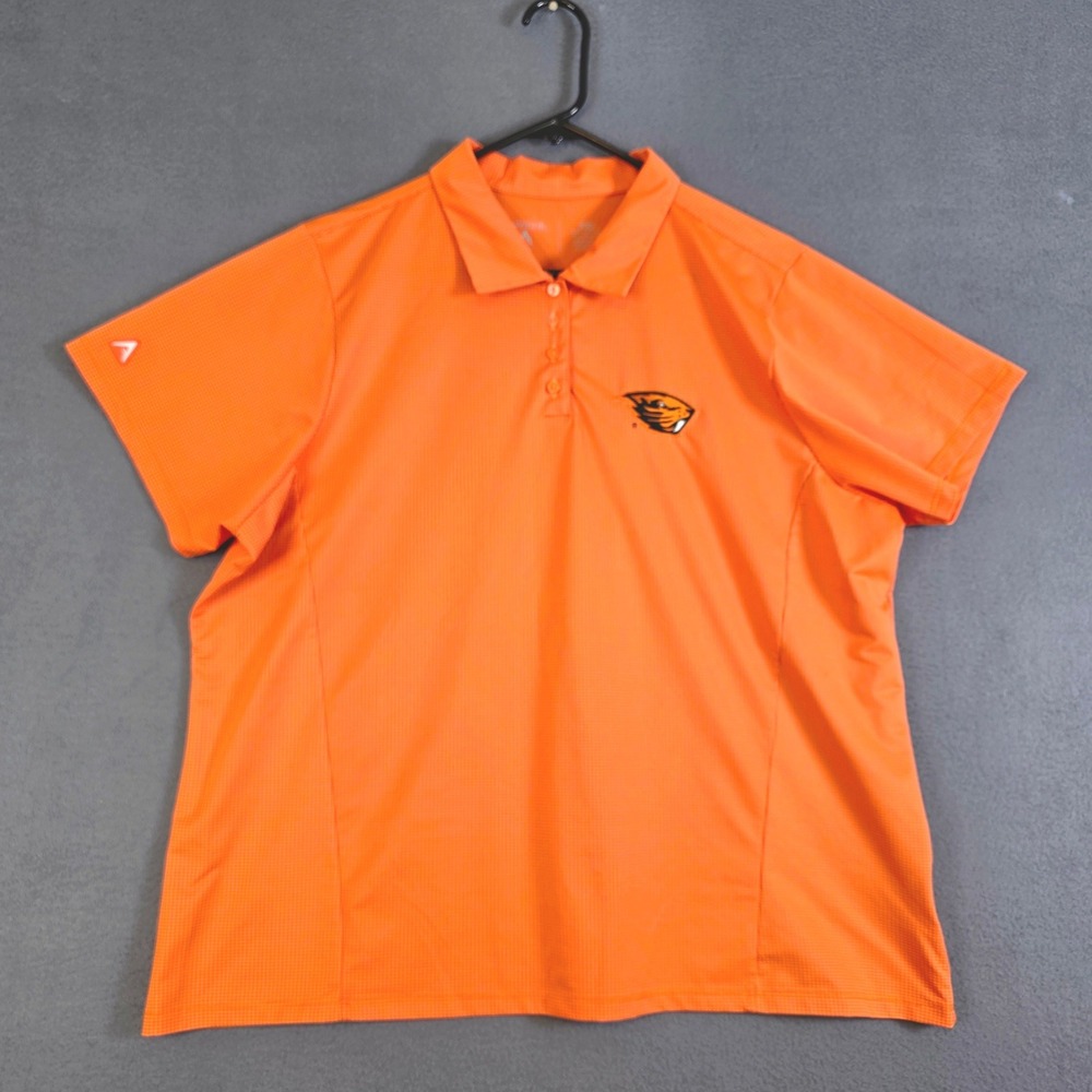 Antigua Womens Oregon State Beavers Orange Polo Shirt XXL NCAA Sportswear